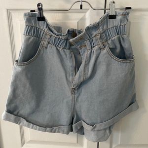 Paperbag High Waisted Denim Shorts